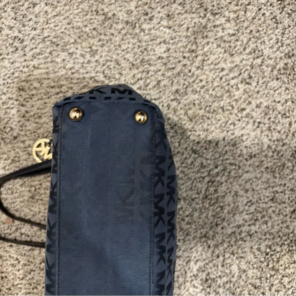Michael Kors Navy MK Logo Tote Bag